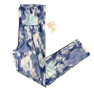 Balance Collection High Waisted Leggings Watercolor Tie Dye Blue Size Women S